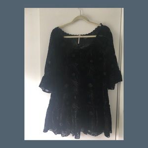 Free People velvet detailed mini dress or tunic